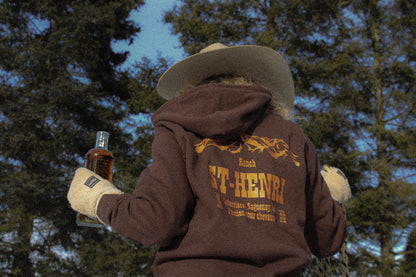 Sweat à capuche '' coming soon'' brun 