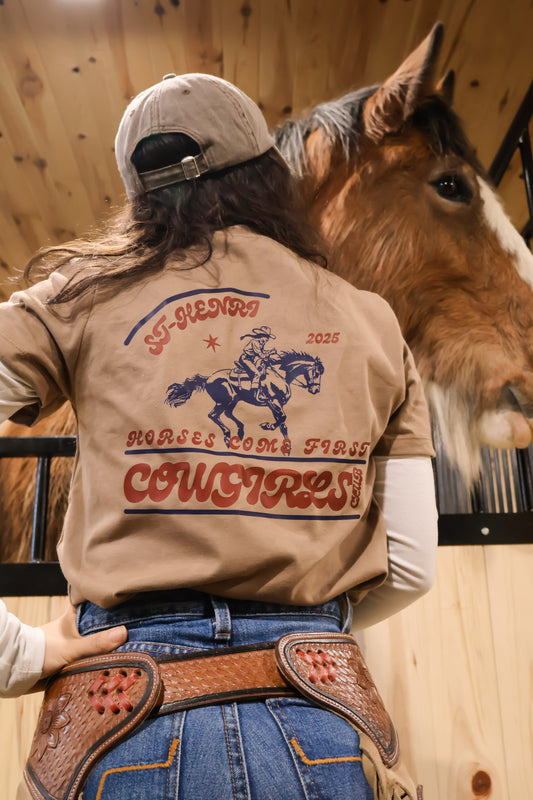 Horses come first T-shirt - Beige